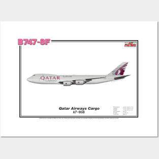 Boeing B747-8F - Qatar Airways Cargo (Art Print) Posters and Art